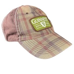 Guiness Hat Strapback Patch Brown Ireland est 1759 Brown Plaid Shades